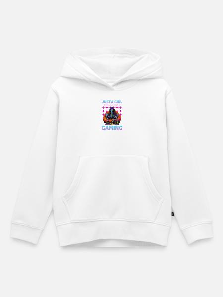 Skeleton Gamer Gaming Halloween - Kinder Premium Organic Hoodie - Weiß