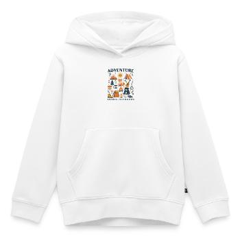 L’aventure commence en plein air - Sweat Premium à capuche enfant bio - blanc - Devant - AI Model Kid Female (0cm)