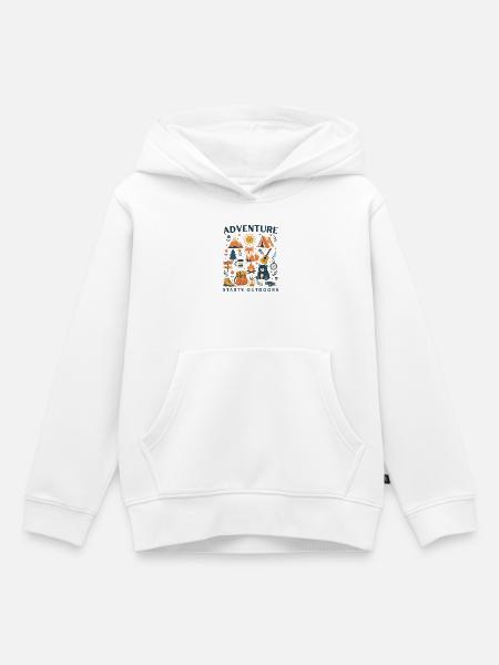 Das Abenteuer beginnt im Freien - Kinder Premium Organic Hoodie - Weiß