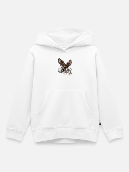 NachtSchicht Eulenangriff - Kinder Premium Organic Hoodie - Weiß