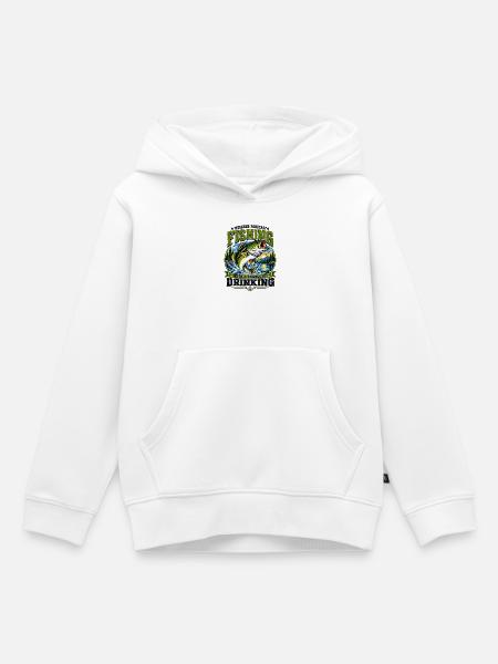 Angeln am Wochenende: Drink-Garantie - Kinder Premium Organic Hoodie - Weiß