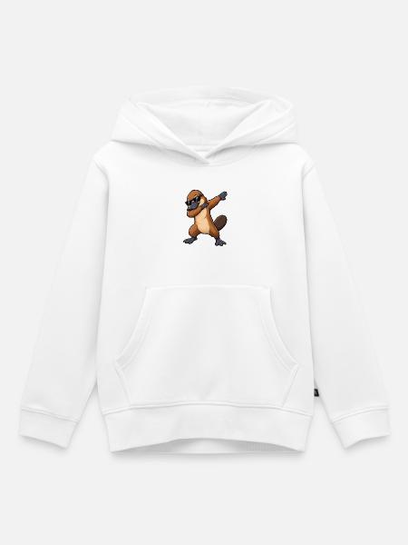 Dabbing Schnabeltier im Comic Stil - Kinder Premium Organic Hoodie - Weiß