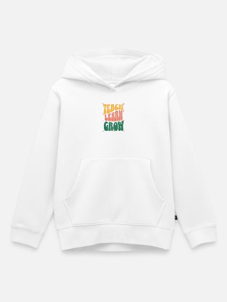 Learn To Grow Retro-Typografie - Kinder Premium Organic Hoodie - Weiß