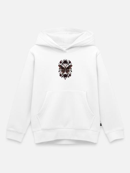 Nachtrose Falter - Kinder Premium Organic Hoodie - Weiß