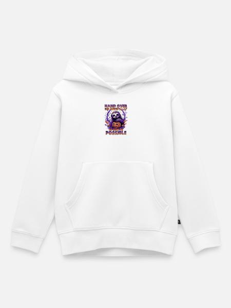Langsamer Halloween-Sloth mit Kürbis - Kinder Premium Organic Hoodie - Weiß