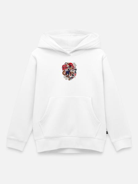 Tiger Ninja Stay Wild - Kinder Premium Organic Hoodie - Weiß