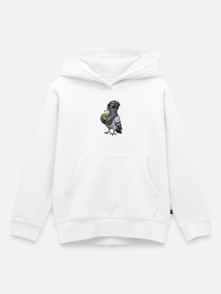 Süße Taube mit Matcha Latte - Kinder Premium Organic Hoodie - Weiß