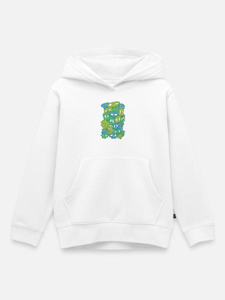 Skulls (Greens) - Kinder Premium Organic Hoodie - Weiß