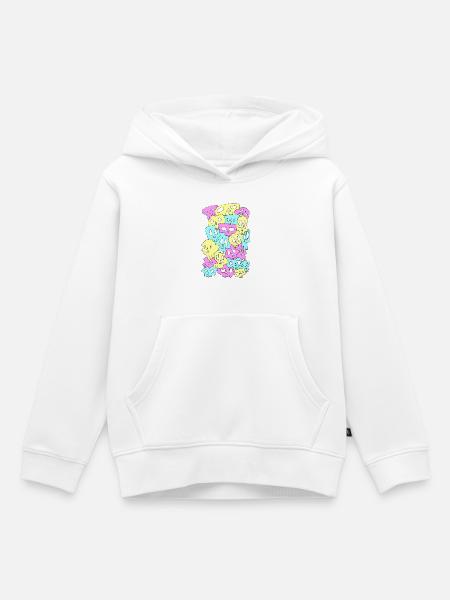Skulls (CMYK light) - Kinder Premium Organic Hoodie - Weiß