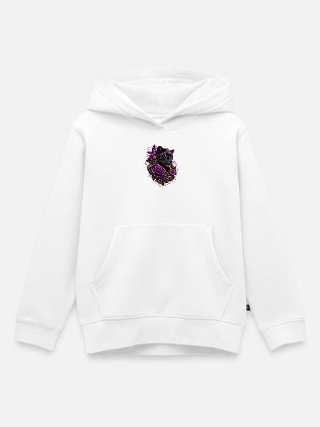 Schwarzer Panther mit Neon-Aura - Kinder Premium Organic Hoodie - Weiß