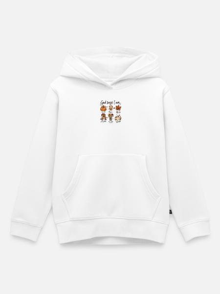 Gott Sagt Ich Bin Herbsternte - Kinder Premium Organic Hoodie - Weiß