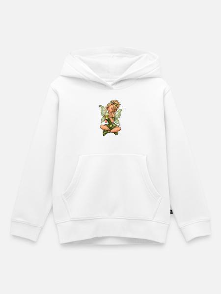 Süße Fee mit Matcha Latte - Kinder Premium Organic Hoodie - Weiß