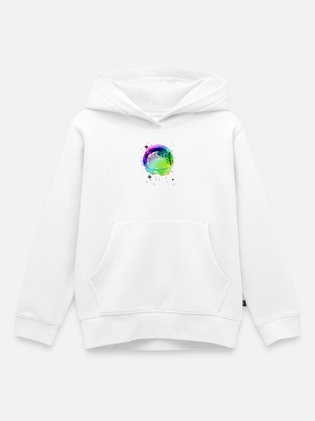 Weltraumfroschhelm - Kinder Premium Organic Hoodie - Weiß