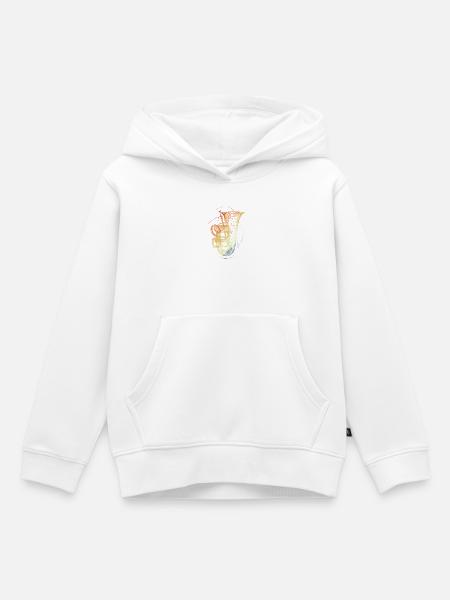 Tuba Zeichnung Retro - Kinder Premium Organic Hoodie - Weiß