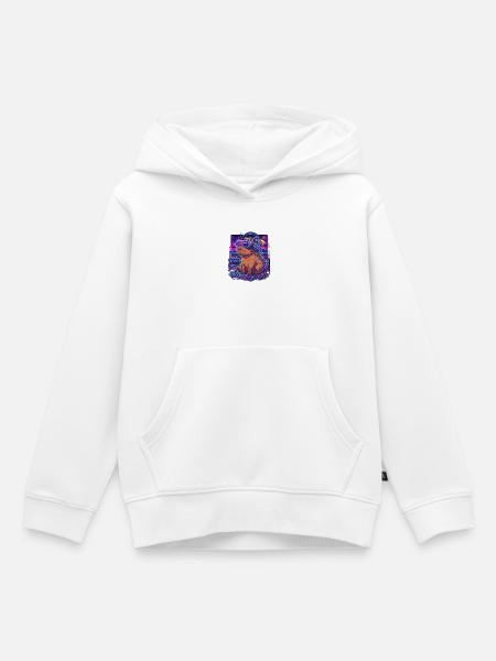 Synthwave Arcade Capybara Mix - Kinder Premium Organic Hoodie - Weiß