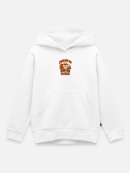 Angetrieben von Kaffee und Süßigkeiten - Kinder Premium Organic Hoodie - Weiß
