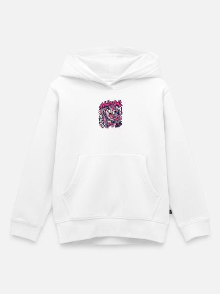 NachtEule Neon Punk Schlaflos - Kinder Premium Organic Hoodie - Weiß
