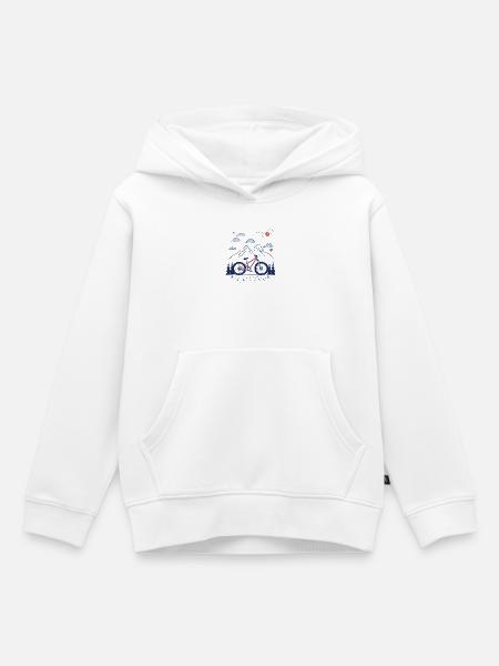 Mountainbiking Skizze - Kinder Premium Organic Hoodie - Weiß