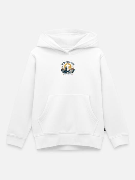 Er rief mich zum Fischen. - Kinder Premium Organic Hoodie - Weiß
