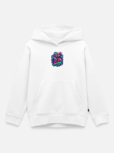 MindDrifter Skull Neon Tentakel - Kinder Premium Organic Hoodie - Weiß