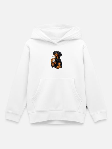 Beauceron mit Latte Macchiato - Kinder Premium Organic Hoodie - Weiß
