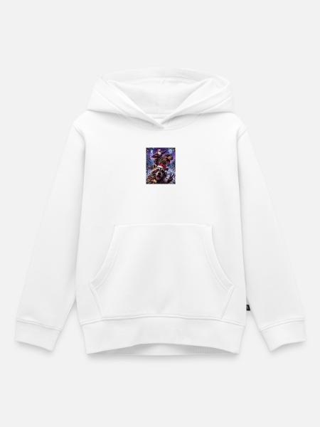 Weihnachtsdino: Santa Rex & Rentier - Kinder Premium Organic Hoodie - Weiß