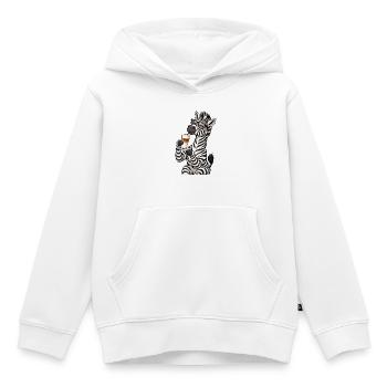 Zebra mit Latte Macchiato - Kinder Premium Organic Hoodie - Weiß - Vorne - AI Model Kid Female (0cm)