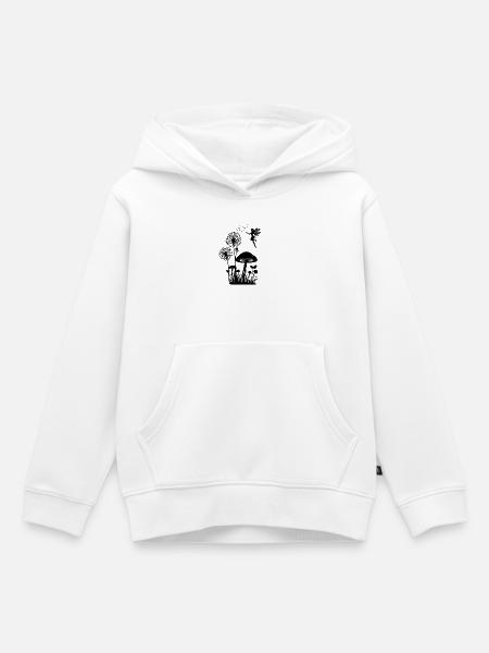 Schmetterlingdesign Pusteblumen Wiese Herzen Feen - Kinder Premium Organic Hoodie - Weiß