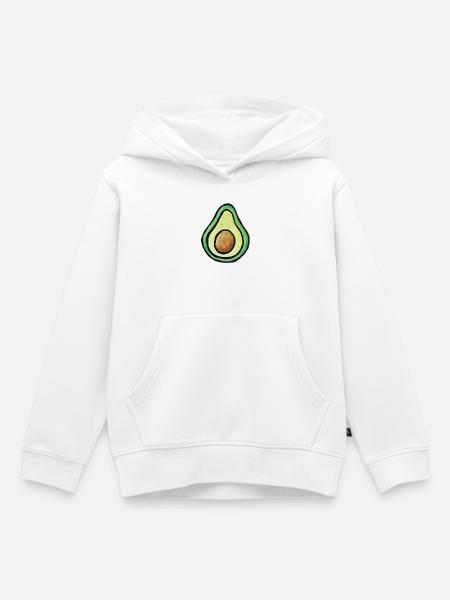 Aquarell Avocado-Scheibe - Kinder Premium Organic Hoodie - Weiß