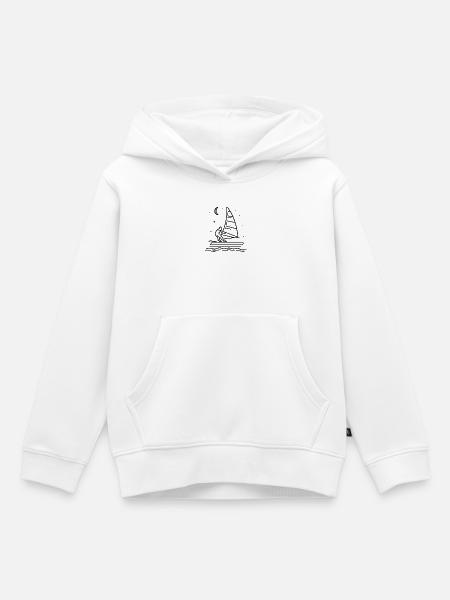 Windsurfen Skizze - Kinder Premium Organic Hoodie - Weiß