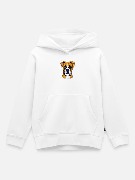 Boxer Hund - Kinder Premium Organic Hoodie - Weiß