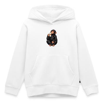Schimpanse mit Latte Macchiato - Kinder Premium Organic Hoodie - Weiß - Vorne - AI Model Kid Female (0cm)