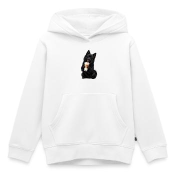 Schipperke mit Latte Macchiato - Kinder Premium Organic Hoodie - Weiß - Vorne - AI Model Kid Female (0cm)
