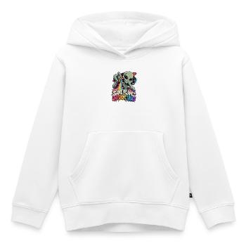 Gleicher Planet, andere Vibes - Kinder Premium Organic Hoodie - Weiß - Vorne - AI Model Kid Female (0cm)
