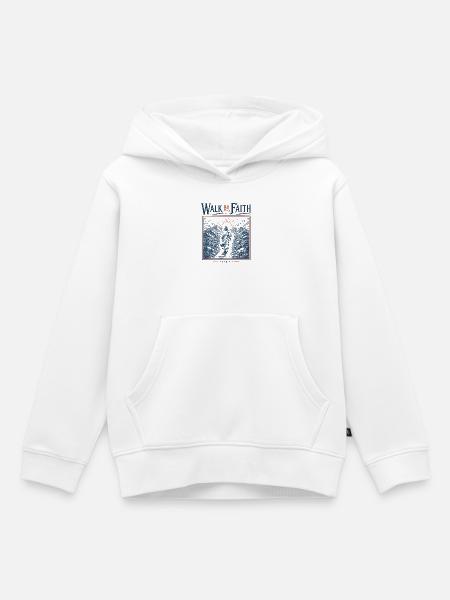 Walk By Faith Mountain Path - Kinder Premium Organic Hoodie - Weiß