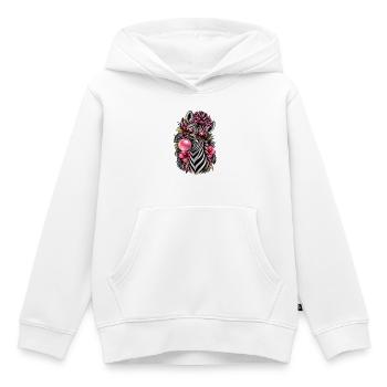 Frech gestreift – Zebra mit Style - Kinder Premium Organic Hoodie - Weiß - Vorne - AI Model Kid Female (0cm)
