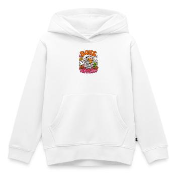 Bone Appetit lustiges Halloween-Skelett isst Pizza - Kinder Premium Organic Hoodie - Weiß - Vorne - AI Model Kid Female (0cm)