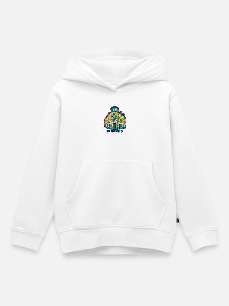 Nippes Eckhaus mit Schrift - Kinder Premium Organic Hoodie - Weiß