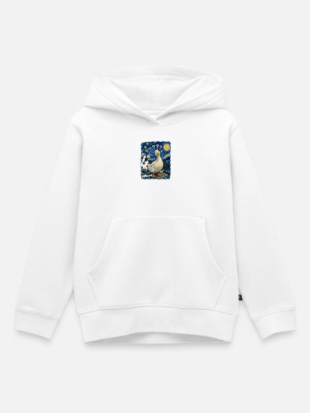 Gänse Sternennacht-Impression - Kinder Premium Organic Hoodie - Weiß