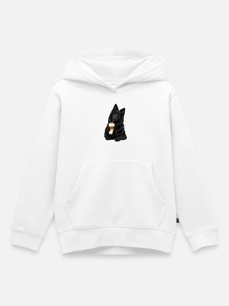 Groenendael mit Latte Macchiato - Kinder Premium Organic Hoodie - Weiß