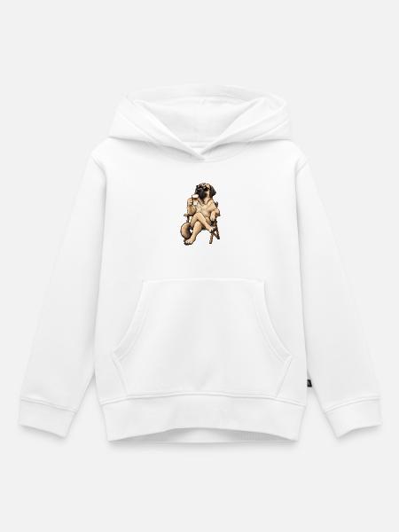 Kangal mit Latte Macchiato - Kinder Premium Organic Hoodie - Weiß