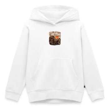 Aufgewachsen mit Staub und schlechten Entscheidungen - Kinder Premium Organic Hoodie - Weiß - Vorne - AI Model Kid Female (0cm)