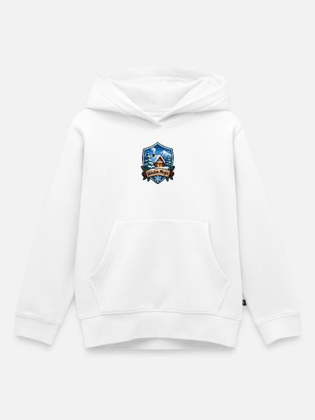 Winterhütte Schild - Kinder Premium Organic Hoodie - Weiß