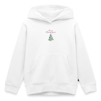 Minimalistischer Weihnachtsbaum Aquarell Tannenbau - Kinder Premium Organic Hoodie - Weiß - Vorne - AI Model Kid Female (0cm)