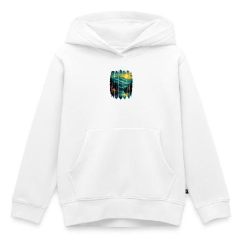 Sonnenbeschienene Kiefern am Mountain Lake - Kinder Premium Organic Hoodie - Weiß - Vorne - AI Model Kid Female (0cm)