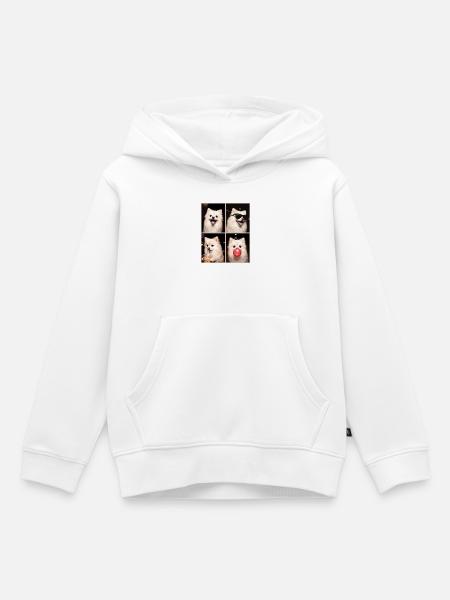 Hunde Zwergspitz Hund - Kinder Premium Organic Hoodie - Weiß