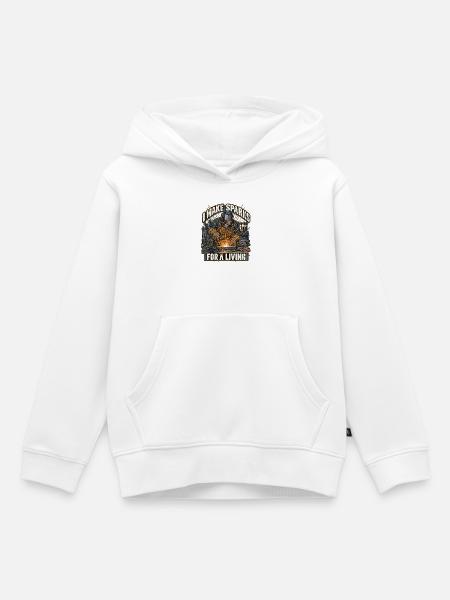 Funkenflug fürs Leben Schmiedekunst - Kinder Premium Organic Hoodie - Weiß