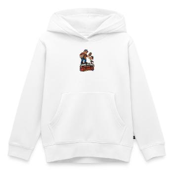 Gleich wie Papa, mehr Snacks - Kinder Premium Organic Hoodie - Weiß - Vorne - AI Model Kid Female (0cm)