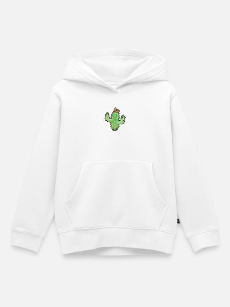 Kaktusflammen-Sketch - Kinder Premium Organic Hoodie - Weiß