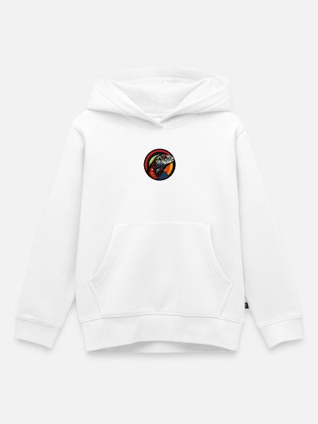Leguan Kopf Retro Sonnenuntergang - Kinder Premium Organic Hoodie - Weiß